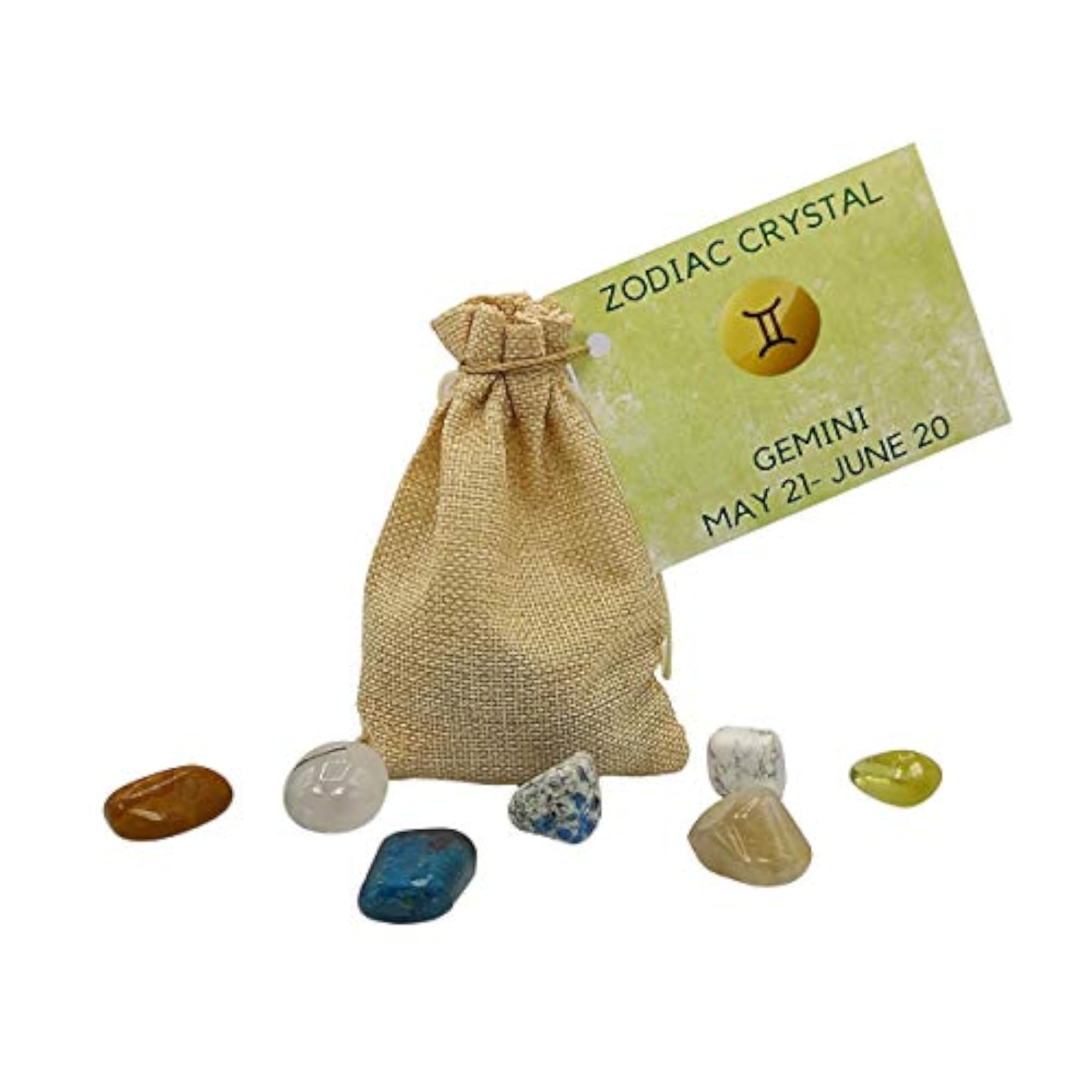 Zodiac Crystal Bag for Gemini, Lucky Birth Stones