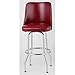 Bucket Seat Bar Stool, Single Ring Chrome Frame, (ROY 7721 CRM) 2 KD Crimson, Royal Industries