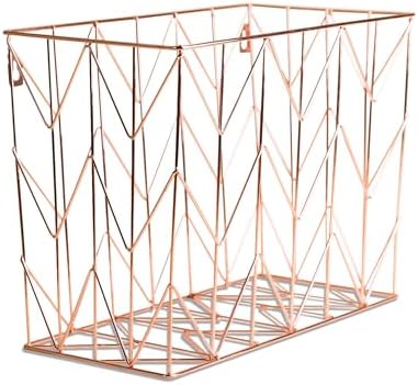 U Brands Hanging File Desk Organizer, Rose Gold Wire Metal - 854U...