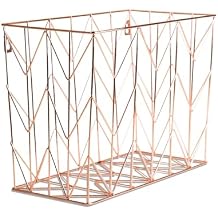 U Brands Hanging File Desk Organizer, Rose Gold Wire Metal - 854U02-06