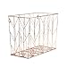 U Brands Hanging File Desk Organizer, Wire Metal, Copper/Rose Gold