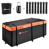 MeeFar Hitch Mount Cargo Carrier Bag Soft Shell 100% Waterproof 20 Cubic Feet (59' 24' 24') Include 8 Reinforced Straps for Truck Pickup All Vehicle with Steel Cargo Basket