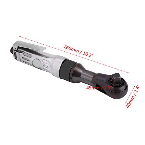 Qiilu 1/2-Inch Pneumatic Ratchet Wrench, 50 Ft-Lbs Max Torque Output Pneumatic Aluminum 160 Rpm Comfort Grip, Pneumatic Ratchet Wrench Auto Repairing Tool #TOP2