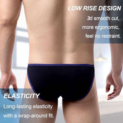 Meshal Men's Sexy Low-Rise Cotton Bikini Briefs Lightweight Soft Lingerie Underwear2