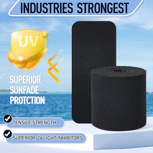 Timgle Boat Trailer Bunk Carpet 6 mm 12 Inches x 33 Feet Polyester Marine Carpet Boat Trailer Accessories Boat Trailer Parts Marine Trailer Padding for Outdoor Boat Trailers, Black