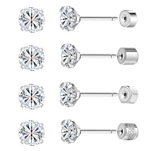 Boucles d'oreilles hypoallergéniques AoedeJ contre les allergies aux oreilles sensibles, lot de 4
