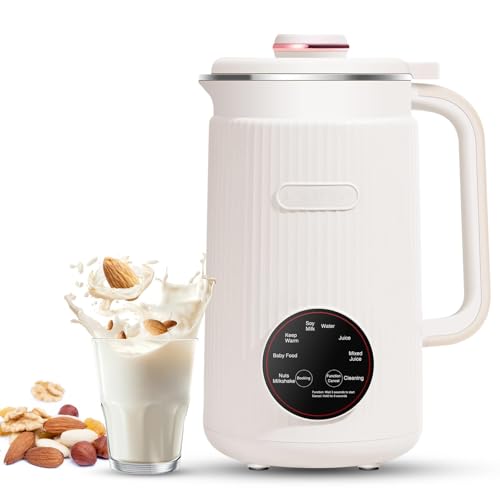 Nut Milk Maker Machine, 1200ml Homemade Almond, Oat, Soy, Shake, PlantMilk, Soy Milk Maker with Delay Start/Keep Warm/Cleaning/Boil Water (220V, AU PLUG)