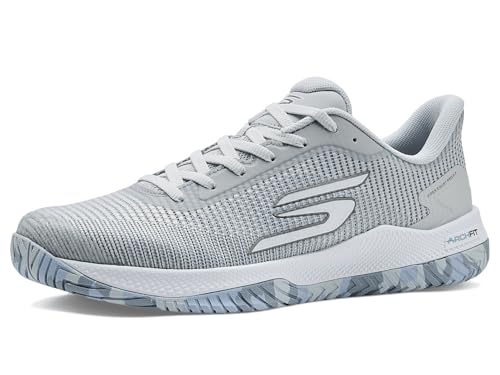 Skechers Women's Pickleball Viper Court Pro 2.0 Sneaker, Light Gray, 9 Medium