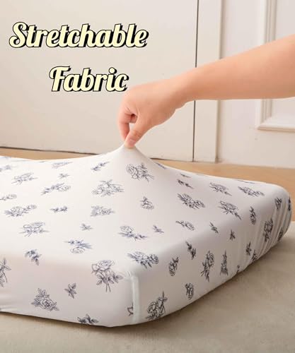 Image of SDY Jersey Crib Sheets for Baby Boys and Girls,52 inchx28 inchx8, 2 Pack,Neutral Flower Standard Oval /Retangle Fitted Crib Sheets for Toddler,Super Soft Breathable