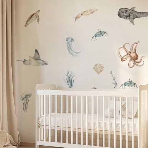 Vinilos decorativos animales marinos grandes para pared miniatura 5