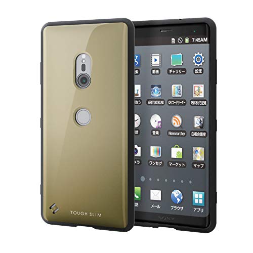 エレコム Xperia XZ3 ケース SO-01L SOV39 衝撃吸収 TOUGH SLIM リングストラップ付き ゴールド PM-XZ3TS2GD