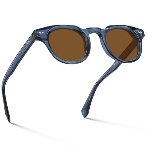 CARFIA Retro Polarized Mens Sunglasses for Womens Chunky Acetate Frame,Stylish Fit Large Face UV Protection Shades
