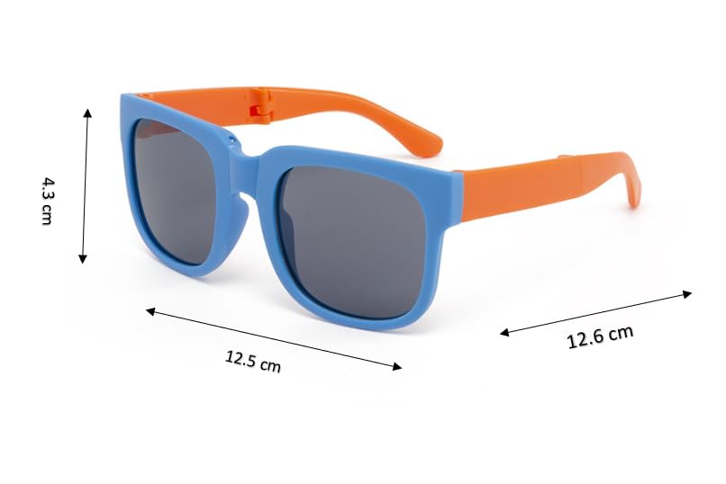 DC DECORIO Foldable Kids Sunglass with Round Case and New Pocket Sunglass for Kids (Pack of 1-Blue) - Image 2 thumbnail