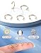 20G 14K Gold Plated Nose Rings Hoops for Women Nose Piercing - Hypoallergenic 316L Stainless Steel Hoop Nose Rings Piercing Jewelry 5PCS 8mm