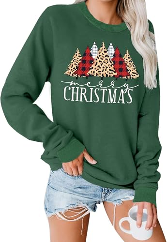 hohololo Weihnachts Sweatshirt Damen Weihnachtspullover Merry...