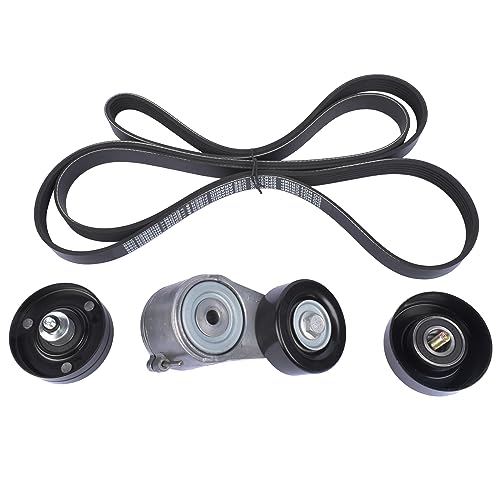 NSGMXT Juego de Correas Acanaladas en V Tensor de Correa 6PK2455 Compatible con Wran-gler JK 2.8 CRD 2007-2018 35612028G...