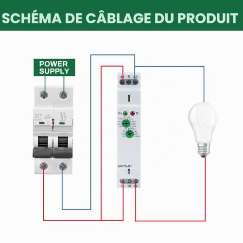 Buyweek GRT6-B1 Relais temporisé Relais temporisé Petit Relais temporisé d'arrêt Type Rail DIN AC230V – vue 7