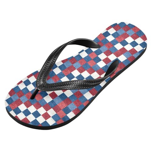 Flip Flop Sandals America Checkered Print for Women Men Beach Outdoor XS2
