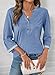 Dokotoo Womens Spring Tops 2026 3/4 Sleeve Shirts Henley Dressy Casual Blouses for Women V Neck Fashion T-Shirts Tunics Trendy Cute Flowy Women's Clothing Vacation Outfits Plus Size Sky Blue Medium