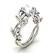 WensLTD Clearance! 2-in-1 Womens Vintage White Diamond Silver Engagement Wedding Band Ring Set (#11, Silver-6)