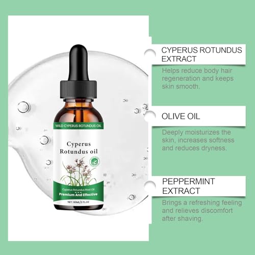 Cyperus Rotundus Oil, Cyperus Oil Silky Haarentferner, Ätherische Cyperus Rotundus-Öl zur Haarentfernung, Cyperus Rotundus Öl zur Reduzierung des Körperhaarwachstums, Body Hair Removal Oil