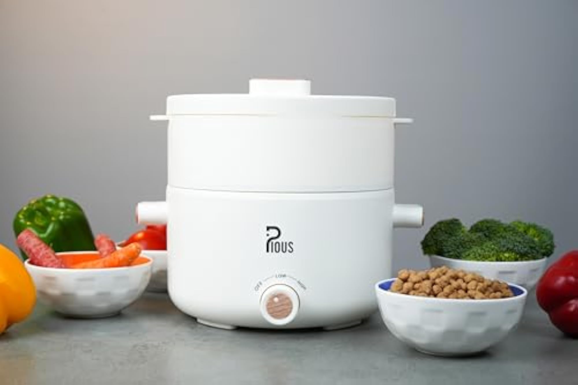 2 Litre Electric Hot Pot with Steamer for Cooking
