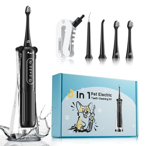 Brosse à dents électrique pour chien UNINGOPI pour éliminer la mauvaise haleine et le tartre