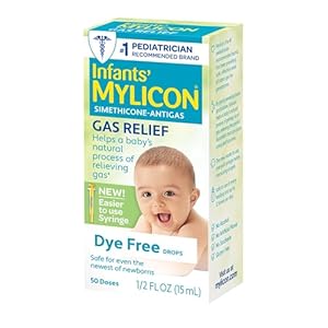 Mylicon Gas Relief Drops for Infants and Babies, Dye Free Formula, 0.5 Fluid Ounce