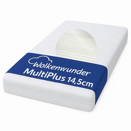 Wolkenwunder Wellflex Multi 7-Zonen-Schaum-Matratze 140 x200 cm mittel 13 cm Gesamthöhe I Bezug waschbar I hygienisch I pflegeleicht I div. Größen