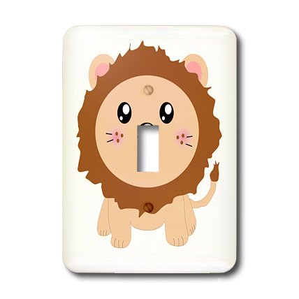 Interrupteur à bascule unique motif lionceau dessin animé marron - 4