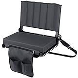 Leader Accessories Wide Padded Folding Stadium Chair/Stadium Seat for Bleacher,Black