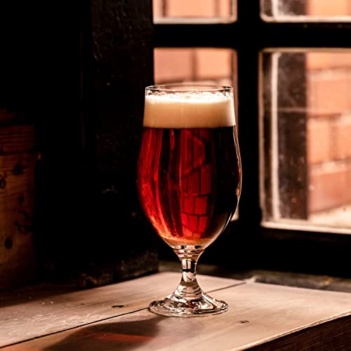 Krosno Lager Beer Glasses | Set of 6 | 16.9 oz | Harmony Collection | Perfect for Home, Restaurants and Pubs | Dishwasher Safe | Lead-Free Crystal Glass