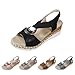 ERTUPE Platform Wedge Sandals for Women Buckle Ankle Strap Leather Sandals Open Toe 2026 Casual Comfy Lightweight Beach Mid Heels Shoes Pink