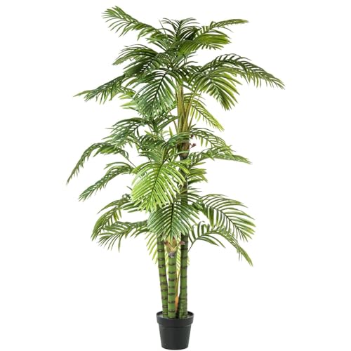 Plante artificielle palmier PVC vert 195 cm pour decoration interieure