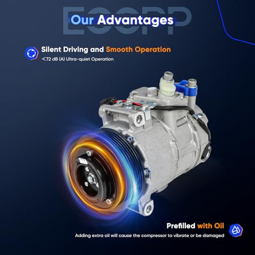 Image of ECCPP AC Compressor with Clutch Fit for Mercedes-Benz C300 3.0L 2008-2009 | Fast Cooling Air Conditioning Compressor