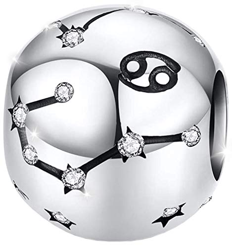 Maria Fonte Bead Charm Segno Zodiacale Cancro in Argento Sterling...