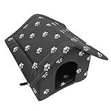 BELLIFFY Maison pour Chat - Abri Dextérieur Résistant Aux Intempéries Et Isolé - Abri Chaud pour Animaux De Compagnie pour Chats Dextérieur
