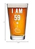 Gelid 59 + One Middle Finger 60th Birthday Gifts for Men Women Beer Glass – Funny 60 Year Old Presents - 16 oz Pint Party Decorations Supplies - Craft Beers Gift Ideas for Dad Mom Husband Wife 60 th #5