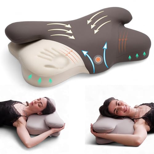Wonder Comfortpad Adjustable Memory Foam Pillow for Neck Pain | Cervical Neck Pillow Cushion With Breathable Portable Design & Removable Cover | Butterfly Shape For Side, Back, Stomach Sleeper