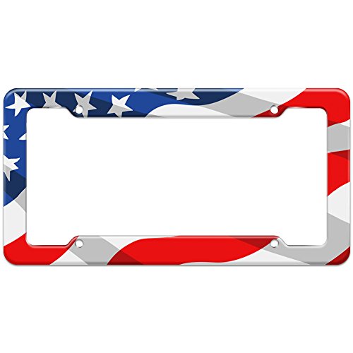 Graphics and More Blank United States Patriotic Flag Pattern License Plate Frame