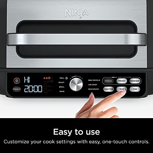 Ninja IG651 Foodi Smart XL Pro 7-in-1 Indoor Grill/Griddle Combo, use Opened or Closed, Air Fry, Dehydrate & More, Pro Power Grate, Flat Top, Crisper, Smart Thermometer, Black by Ninja - Image 8