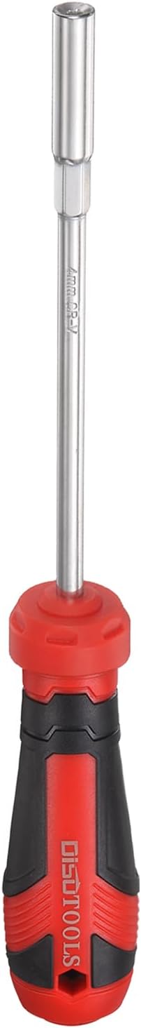 HARFINGTON Metric Nut Driver 5.5mm CR-V Non-Magnetic Tip Hollow Shafts Hex Socket Screwdriver with Anti-Slip Handle for Automobile Repair Bit Driver