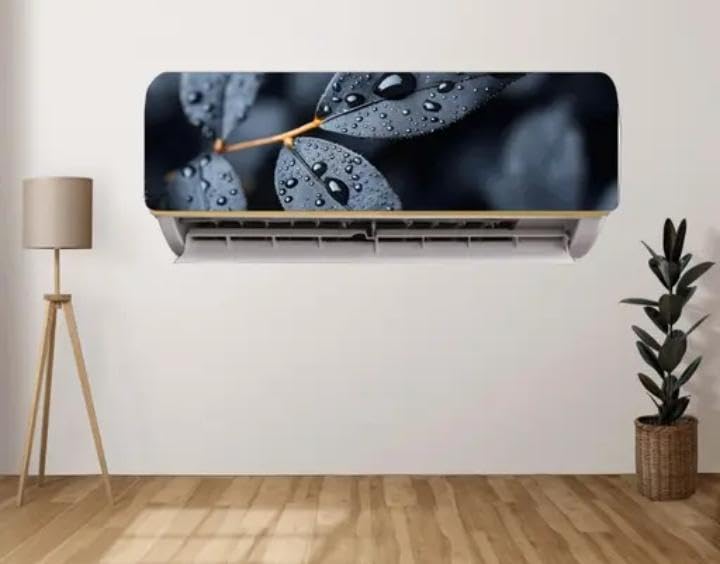 AC Sticker with Dark Botanical Leaf Design, Waterproof Vinyl,- 42 x 12 Inches (106 x 24 cm), for Split Air Conditioners 1
