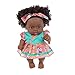 Runfun Juguete De Simulación Muñeca Negro Africano Niña del Negro Realista De La Muñeca De 20 Cm con Regalos De La Flor De Naranja Verde Falda para Niños Festivales Plantas Artificiales Al Aire Libre