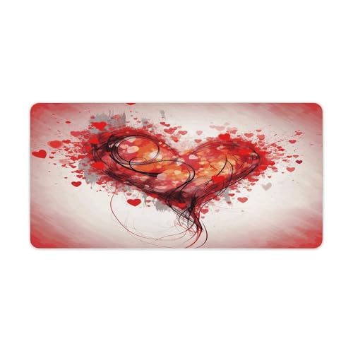 Alfombrilla de escritorio grande antideslizante Abstract Heart