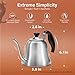 Coffee Kettle for Stove Top Premium Gooseneck Kettle, Pour Over Coffee Tea Pot, Stovetop Teapot, Hot Water Heater for Camping, Home & Kitchen, Stainless Steel - Small 28oz, Brushed