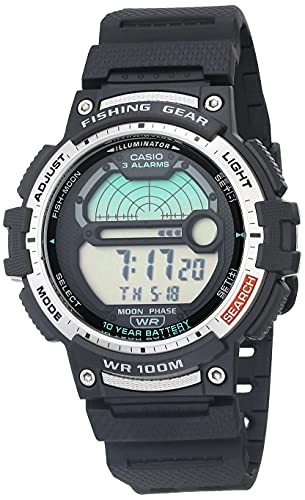 Casio Men's Fishing Timer Quartz Watch with Resin Strap, Black, 24.1 (Model: WS-1200H-1AVCF)