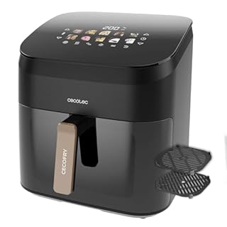 Cecotec Friggitrice ad Aria 8,5L doppio Grill e Affumicatore Cecofry&Grill Smokin' 8500 Plus. 2200 W, Doratura perfetta, Gusto Griglia, Temperatura regolabile 200º máx, 10 Menu, Pizza Maker