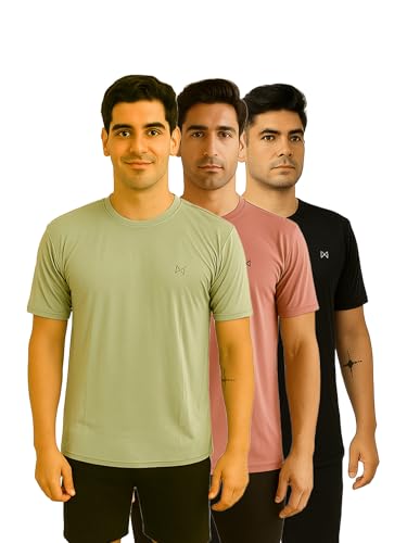 Image of Force NXT Men's Premium Microfiber Fabric Solid T-Shirt | Round Neck Half-Sleeves T-Shirt for Men | Sweat Wicking with Label Free for Daily Uses