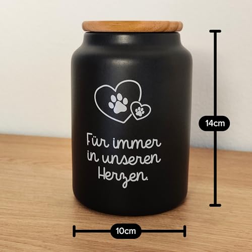 HOUSLY® Urne Hund | 800ml - Für kleine und mittelgroße Hunde | Tierurnen für Hunde | Andenken an verstorbenen Hund | Tierurnen für Katze | Urne Katze (Für Immer in unseren Herzen.)